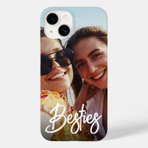 Besties Modern Script Beste Vrienden Foto Case-Mate iPhone 14 Hoesje