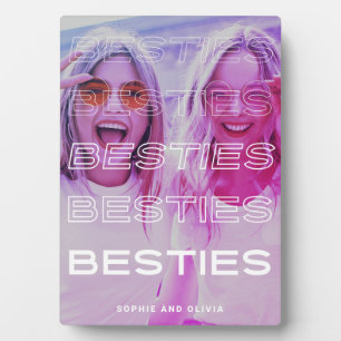 Besties Moderne tekst en kleurrijk fotoeffect Fotoplaat