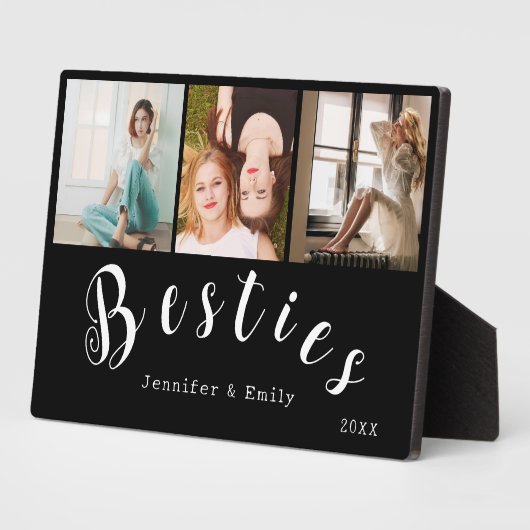 Besties modernes Photo Collage Plaque (Côté)