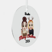 Besties-Ornament Metalen Ornament (Voorkant Rechts)