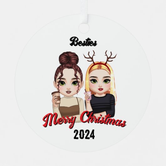 Besties-Ornament Metalen Ornament (Voorkant)