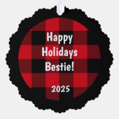 Besties Papier Ornament Kaart (Achterkant)