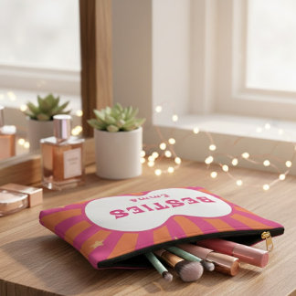 Besties Personalized Retro Sunburst Cosmetic & Mak Etui