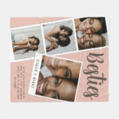Besties Photo Collage Pink Fleece Blanket (Voorkant (Horizontaal))