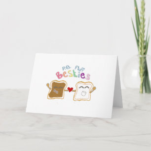 Besties pindakaas en pluisjes Note Kaart