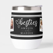 Besties Polaroid Photo Collage Wine Tumbler (Gauche)