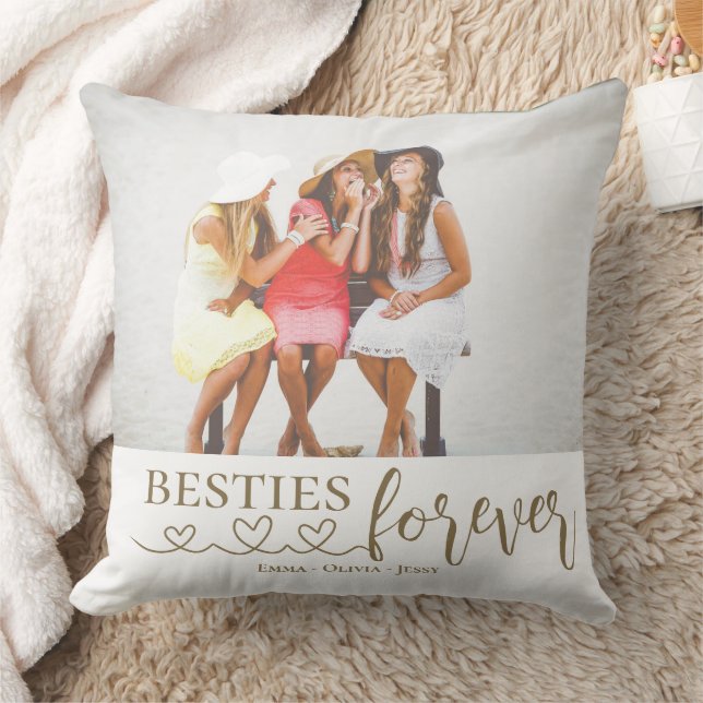 Besties Pour Jamais Photo Jeu Oreiller (Couverture)