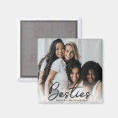 Besties Script Aangepaste Foto Magneet (Voorkant / Achterkant)