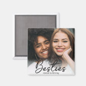 Besties Script Aangepaste Foto Magneet (Voorkant / Achterkant)