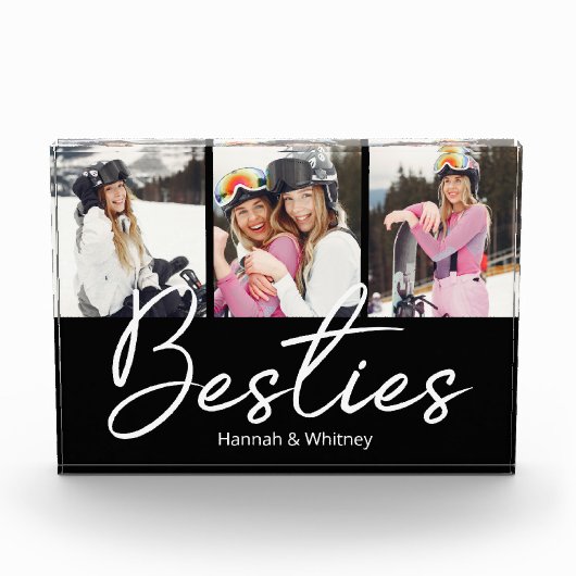 Besties Script Custom Photo Collage Poster Fotoblokken (Voorkant)