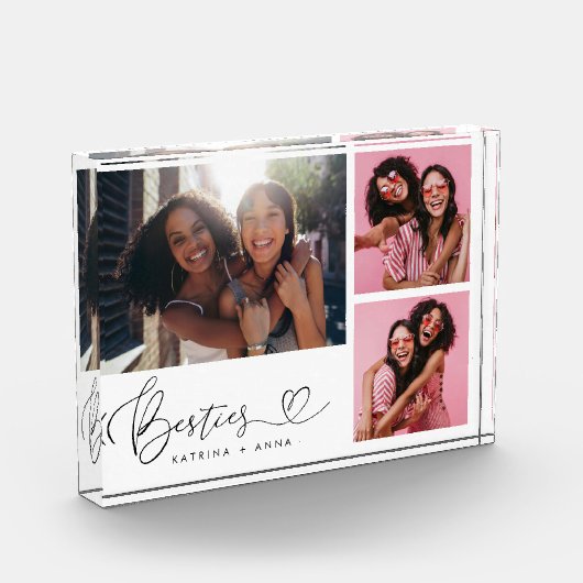 Besties Script Hart Collage Fotoblokken (Links)