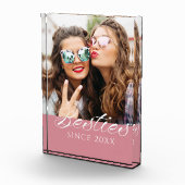 "Besties sinds" Script Dusty Pink Chic Fotoblokken (Rechts)