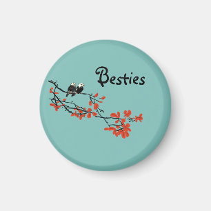 Besties Twee vogels op boomtak Magnet Magneet