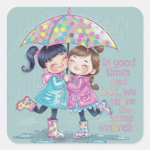 Besties Vierkante Sticker