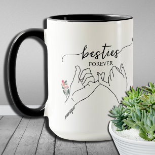 Besties voor altijd Pinky Promise Flower Custom Gi Mok