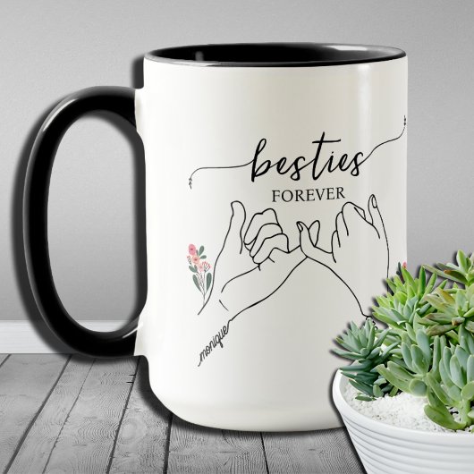 Besties voor altijd Pinky Promise Flower Custom Gi Mok