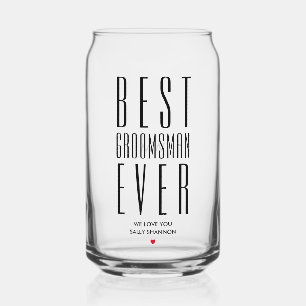 Bestman Groomsman Vader van de bruid Bruiloft Blikvorm Glas