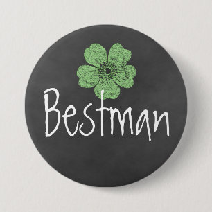 Bestman Wild Green Rozen Chalkboard Ronde Button 7,6 Cm