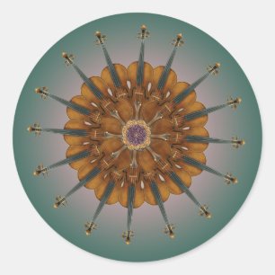 Bestralende violen ronde sticker