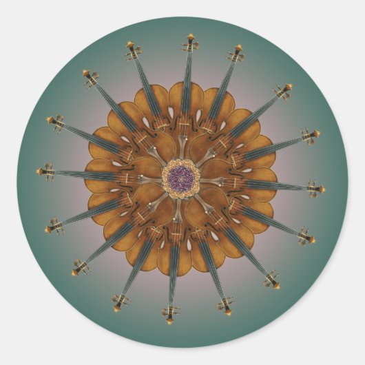 Bestralende violen ronde sticker (Voorkant)