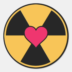 Bestraling en hart stickers