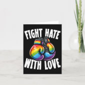 Bestrijd haat met liefde Rainbow Boxing Handschoen Kaart (Voorkant)