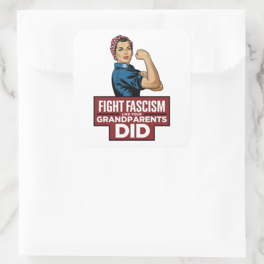 Bestrijd het fascisme zoals je grootouders dat ded vierkante sticker (Tas)