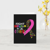 Bestrijd kanker in alle kleuren lint kanker bewust kaart (Gele Bloem)