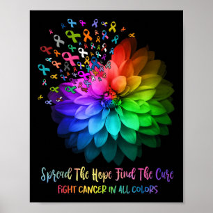 Bestrijd kanker in alle kleuren verspreid de hoop poster