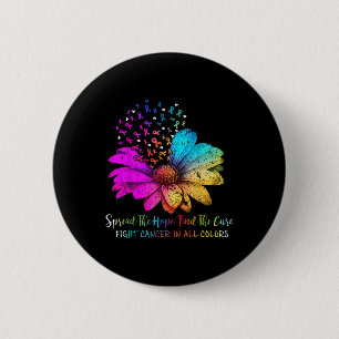 Bestrijd kanker in alle kleuren verspreid de hoop  ronde button 5,7 cm