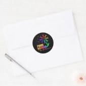 Bestrijd kanker in alle kleuren worstelende overle ronde sticker (Envelop)