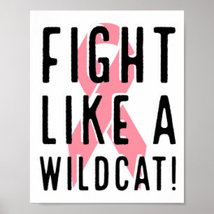 Bestrijding als een wilde borstkankerbewuster roze poster