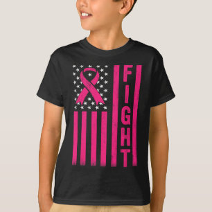 Bestrijding Borstkrijger Amerikaanse vlag Borstkan T-shirt
