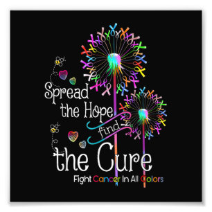 Bestrijding kanker in alle kleuren en elke kleuren foto afdruk