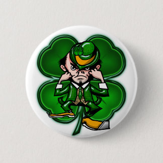 Bestrijding van 4 Leaf Leprechan-Button Ronde Button 5,7 Cm