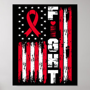 Bestrijding van bloedkanker Awareness Patriottisch Poster