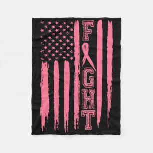 Bestrijding van borstkanker Amerikaanse vlag Borst Fleece Deken