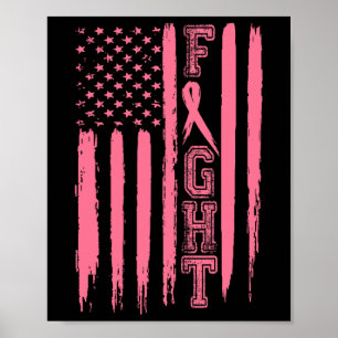 Bestrijding van borstkanker Amerikaanse vlag Borst Poster