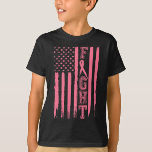 Bestrijding van borstkanker Amerikaanse vlag Borst T-shirt