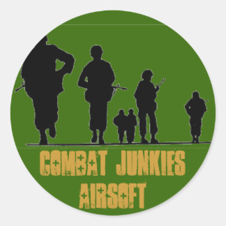 BESTRIJDING VAN JUNKIES AIRSOFT RONDE STICKER