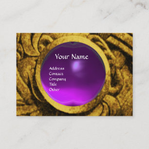 BESTRIJDING VAN MONOGRAM Gold Paarse Amethyst Visitekaartje