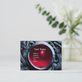 BESTRIJDING VAN MONOGRAM platina zwarte rode ruby Visitekaartje (Staand voorkant)