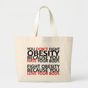 Bestrijding van obesitas grote tote bag