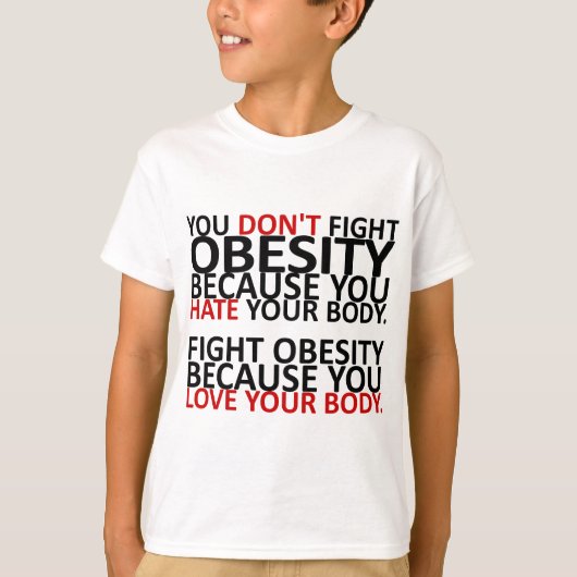 Bestrijding van obesitas t-shirt (Voorkant)