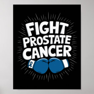 Bestrijding van prostaatkanker bewustzijn blauwe l poster