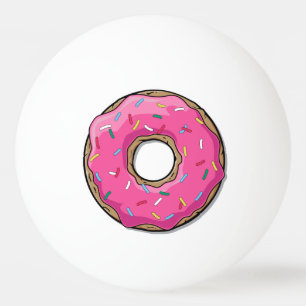 Bestrooit de Roze Doughnut van de cartoon met Pingpongballen
