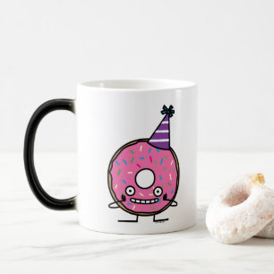 Bestrooit het roze suikerglazuur van de Doughnut Magische Mok