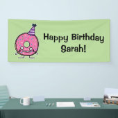 Bestrooit het roze suikerglazuur van de Doughnut Spandoek (Beurs)