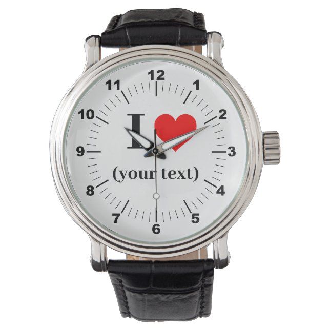 BESTSELLER! Mannen i❤️  zwart lederen horloge (Voorkant)