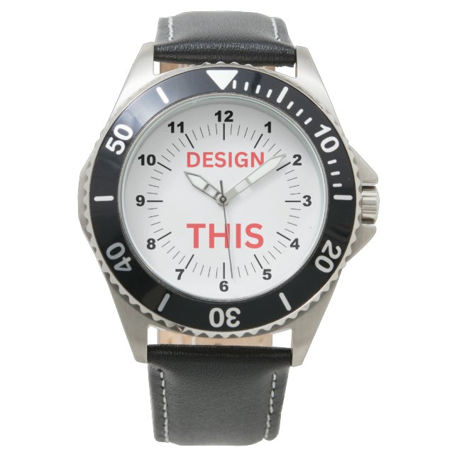 BESTSELLER ! Montre Homme - ⌚- Cuir Noir (devant)